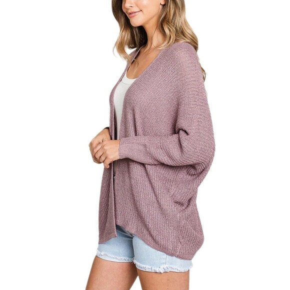 American Eagle Outfitters Sweaters - American Eagle Outfitters Mauve Pink Waffle Knit Open Front Cardigan